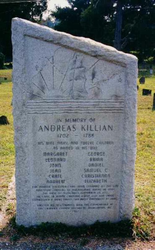 Andreas Killian Monument located at Old St. Pauls Church, Newton, NC