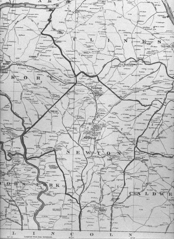1886 Map of Catawba County, NC